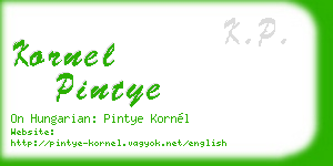kornel pintye business card