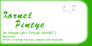 kornel pintye business card